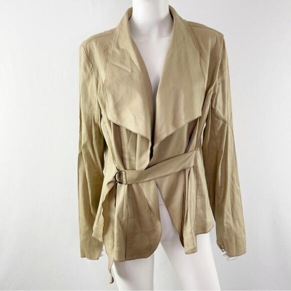 Lane Bryant belted tan open front‎ jacket size 24 - Picture 1 of 6